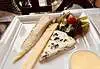 Slices of different French cheese.