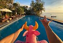 Hotel pool in Koh Phangan, Thailand.