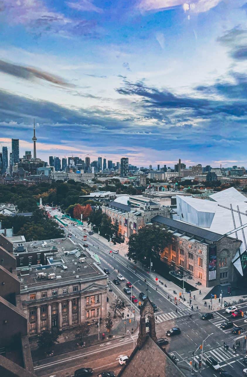 - The Complete Guide to Toronto's Nightlife for International Travelers Royal Ontario Museum and Toronto skyline, Canada.