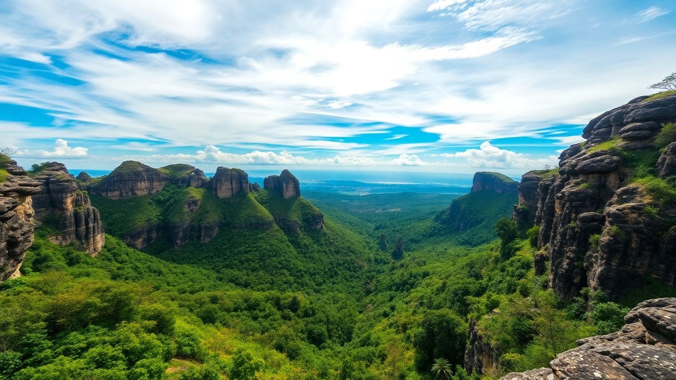 Alto Paraíso - Alto Paraíso, Brazil: Gateway to Chapada dos Veadeiros Lush landscape of Alto Paraíso, Brazil with dramatic rock formations.