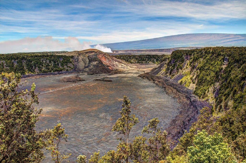 The Kilauea iki crater in Hawaii, USA