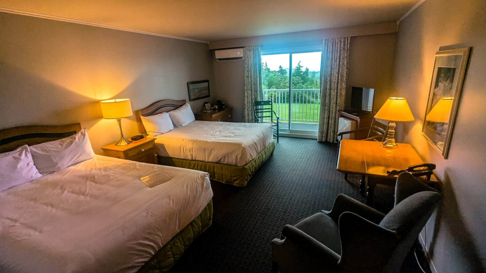 Room at Hotel Motel le Mirage in Percé, Quebéc, Canada.