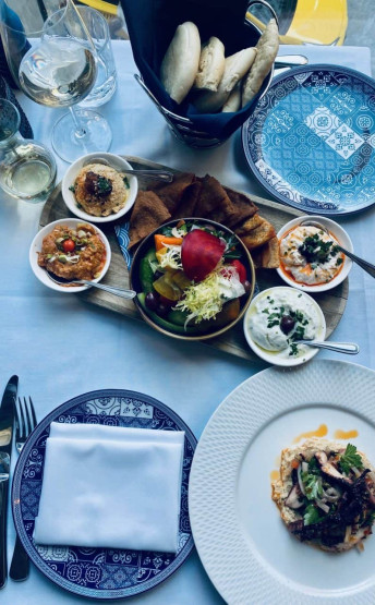 Mediterranean platter at Hydra Estiatorio & Wine Bar in Vancouver, Canada