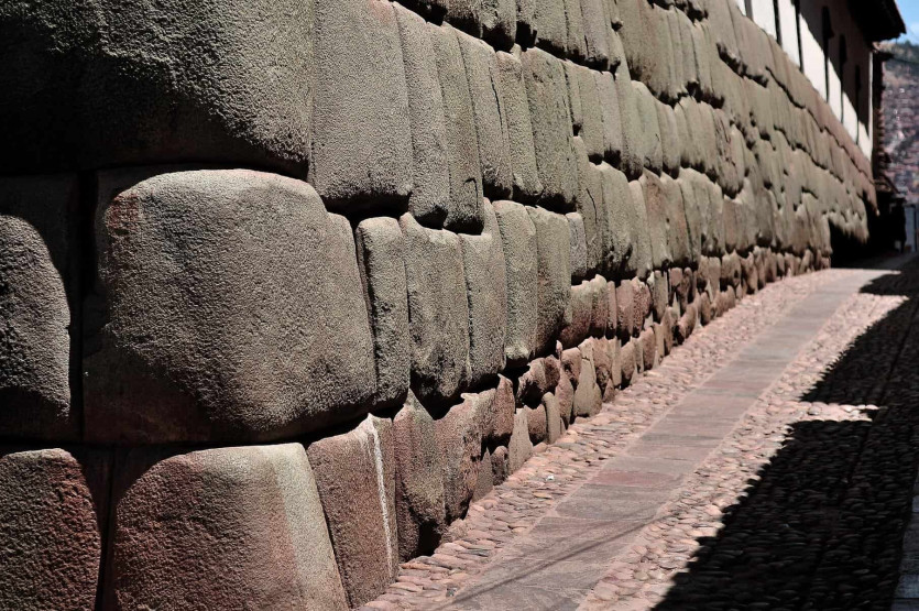 Ancient stone wall in Cusco, Peru.