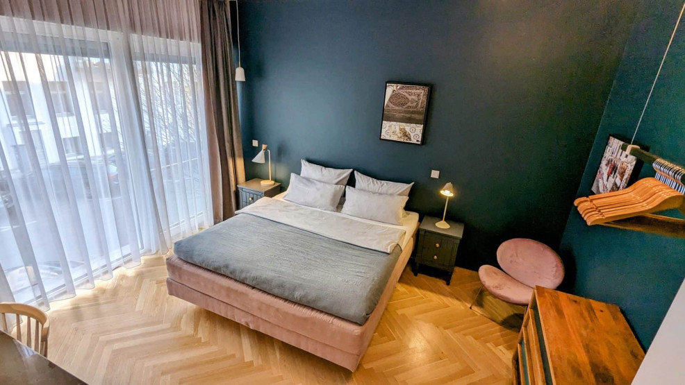 Bedroom of the Circus Apartment in Berlin, Germany.